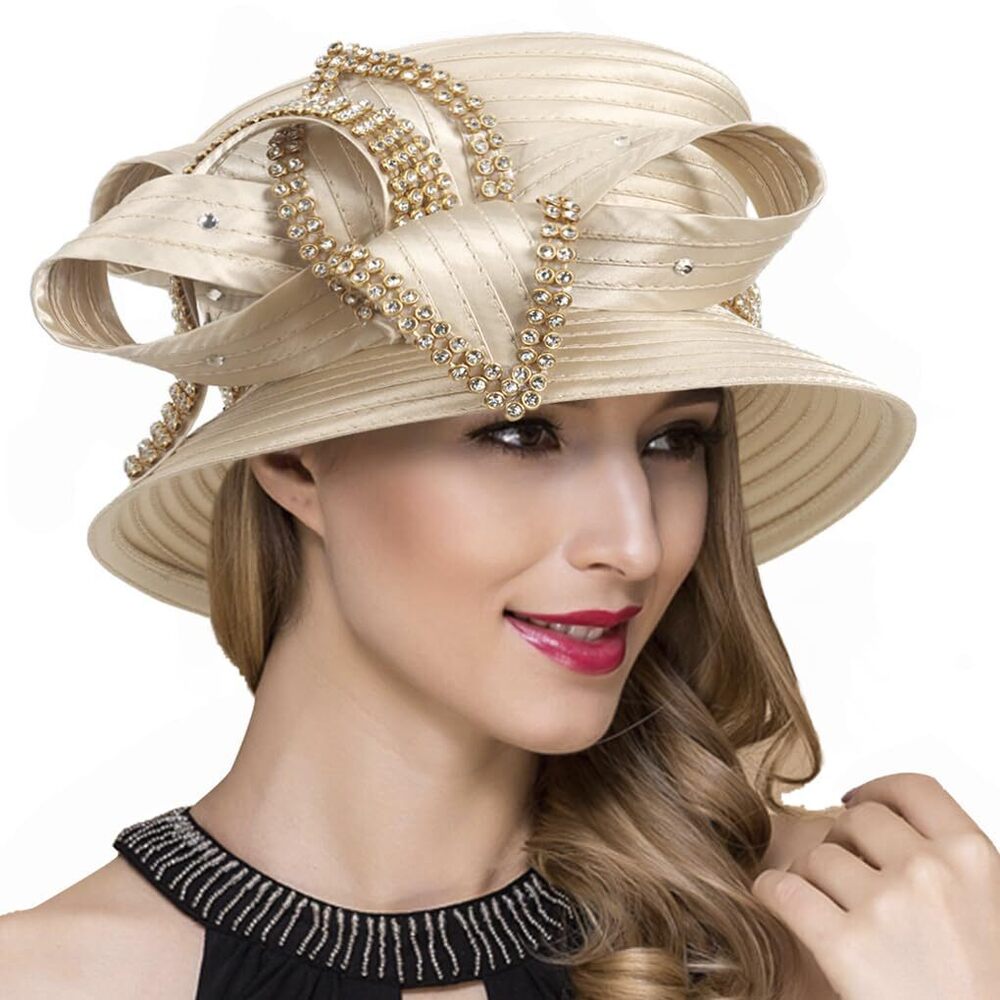 9729 Women Derby Church Dress Cloche Hat Fascinator Floral Tea Party